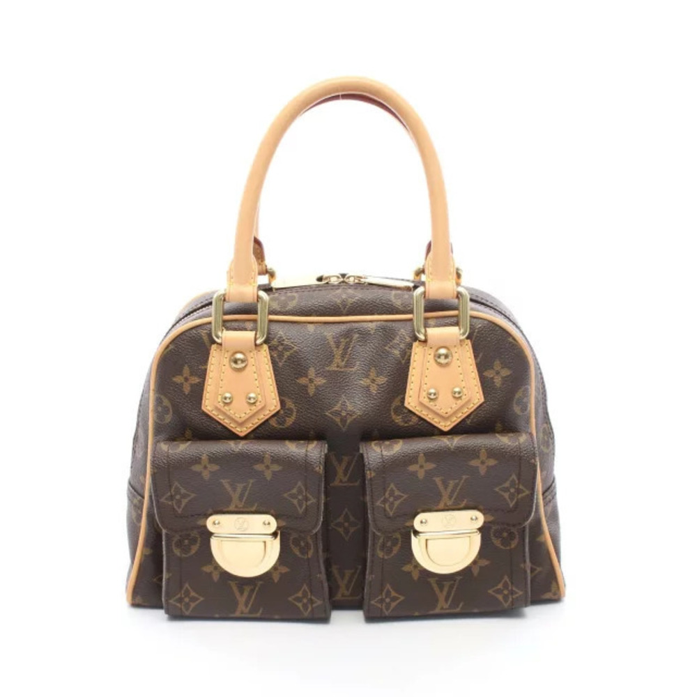 Louis Vuitton Manhattan Handbag Canvas Leather Monogram Brown
